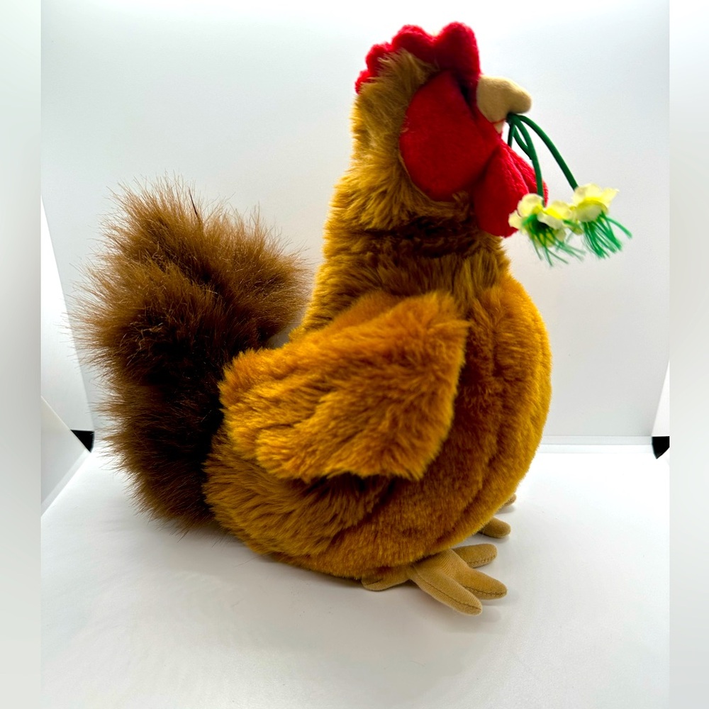 Dakin Lou Rankin 10” Plush Chicken Skelly Rooster Stuffed Animal with Flowers
